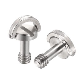 sourcing map Camera Tripod Screw 1/4 Inch Plug Mounting Screw Adapter Slotted 0.55 Inch Length for Camera Stand Microphone Holder Stainless Steel Pack of 2