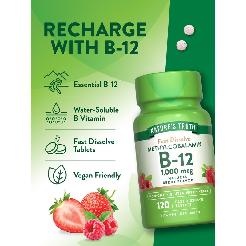 Nature's Truth B12 Vitamin Sublingual Tablets | 1000 mcg |
