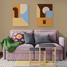 Juego De Cuadros Canvas Minimalistas De 65x43 Cm 2pz