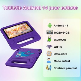 Biegedy Kids Tablet Android 14 7 Inch Octa-Core 1.8GHz 10GB + 64GB + 512GB 4000mAh Purple
