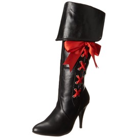 Ellie Shoes Women's 418 Pirate Boot, Black Polyurethane, 7 M US