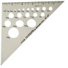 Fairgate 6" 45/90 Aluminum Triangle Rule with 20 Circles 71-106