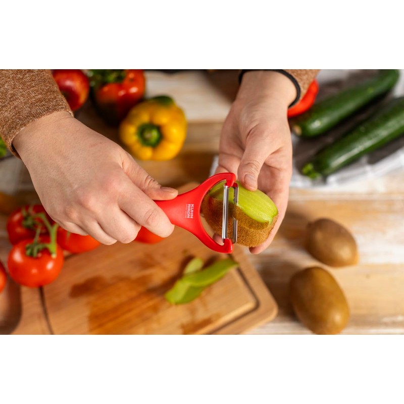 KUHN RIKON Piranha Peeler with Serrated Edge Red