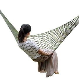 Itian Hammock Outdoor Camping Survival Travel Camping Hammock Nylon Mesh Rope Canvas Hammock Hanging Bed With 2 Strings