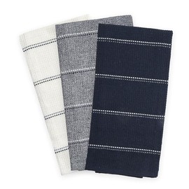 Emma Barclay Utopia 3 Pack Waffle Kitchen Tea Towel Set (45x65cm) (Navy)