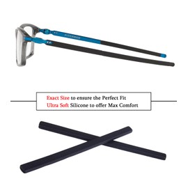 Replacement Earsocks for Oakley Tincup OX3184/Tincup 0.5 OX5099/Pitchman OX8050/Pitchman R OX8105/Pitchman Asian Fit OX8096/Wheel House RX OX8166 Eyeglass Frame, Black Ear Sleeves