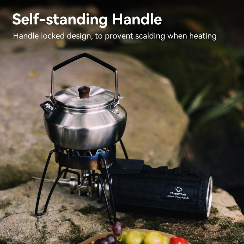 Thous Winds 0.6 Liter Lightweight Stainless Steel Camping Kettle Portable