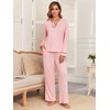 Famulily Ladies Pjs Soft Long Sleeve Contrast Piping Button Down