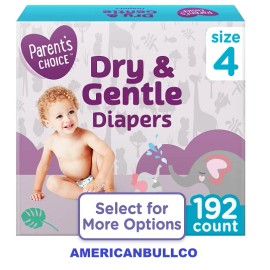 Parent's Choice Parent’s Choice Dry & Gentle Baby Diapers Size 4 – 192 Ct – Soft & Absorbent Lea