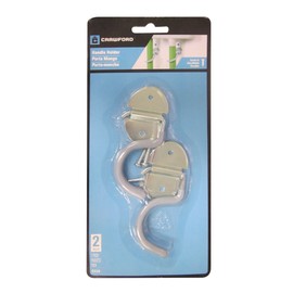 Crawford Products SS29 Handle Holder Hook, Grey, Pack of 2