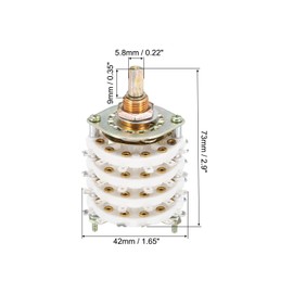 sourcing map 4P8T Rotary Switch 4 Pole 8 Position Band Selector 4 Deck for TV Radio Home Machine 3 Pcs