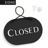 3DP Signs | Stylish Oval Black - Open/Closed Door Sign