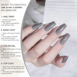 Vishine Warm Gray Gel Nail Polish, 1 Pcs 16ml Soak-Off UV LED Gel Polish for DIY Nail Art & Home Manicure, Shade L338 Elegant Gray