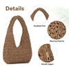 LHHMZ Women Crescent Straw Bag Summer Beach Raffia Hobo Shoulder
