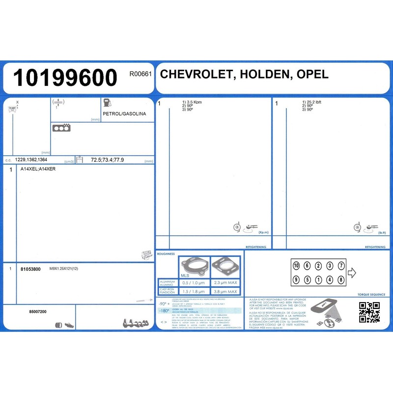 Ajusa 81053800 Cylinder Head Screw Set