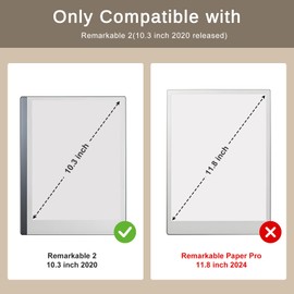 CoBak Premium PU Leather Case for 10.3" Remarkable 2 Tablet (2020) - Folder Design, Slim Hard Shell with Pen Holder,Black Leather