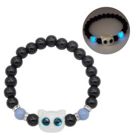 Starrytools Luminous Cat Bracelets, Cute Beaded Bracelet, Resin Hand Chain Craftsmanship Comfortable Fit Jewelry Gift for Women (Cat-lgbm)
