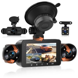 Rimoody 4 Channel 360° Dash Cam Car, 4 Camera FHD 1080P Front and Rear Left Right, 3 Inch 1080P Dash Cam Car Camera with 8 IR Night Vision/Loop Video/24H Parking Monitor/G-Sensor/Parking Aid