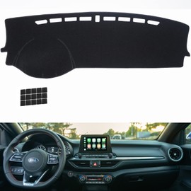 KEYOOG Dashboard Cover Dash Mat Fit for 2024 2023 2022 2021 2020 2019 K-IA Forte,Car Dash Board Mat Anti-Glare Carpet,Non-Slip Pad Sunshield Protector (Black)