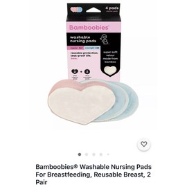 Bamboobies Reusable Nursing Pads (4 Pairs), for Breastfeeding, Super-Soft New!