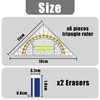 6 Pieces Triangle Rulers, 2 Pieces Erasers, Plastic Rulers, Multi-Function