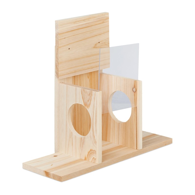 Relaxdays 1 x Wooden Squirrel Feeder Kit 2 Entrance &