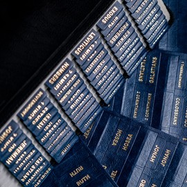 UPAFEXXI- Leather Bible tabs, Bible Tabs for Women and Men, Bible Tabs for Study Bible, 80 Bible Index Book Tabs in Total, 66 Bible Tabs for Old and New Testament, 14 Blank tabs (Dark Blue)