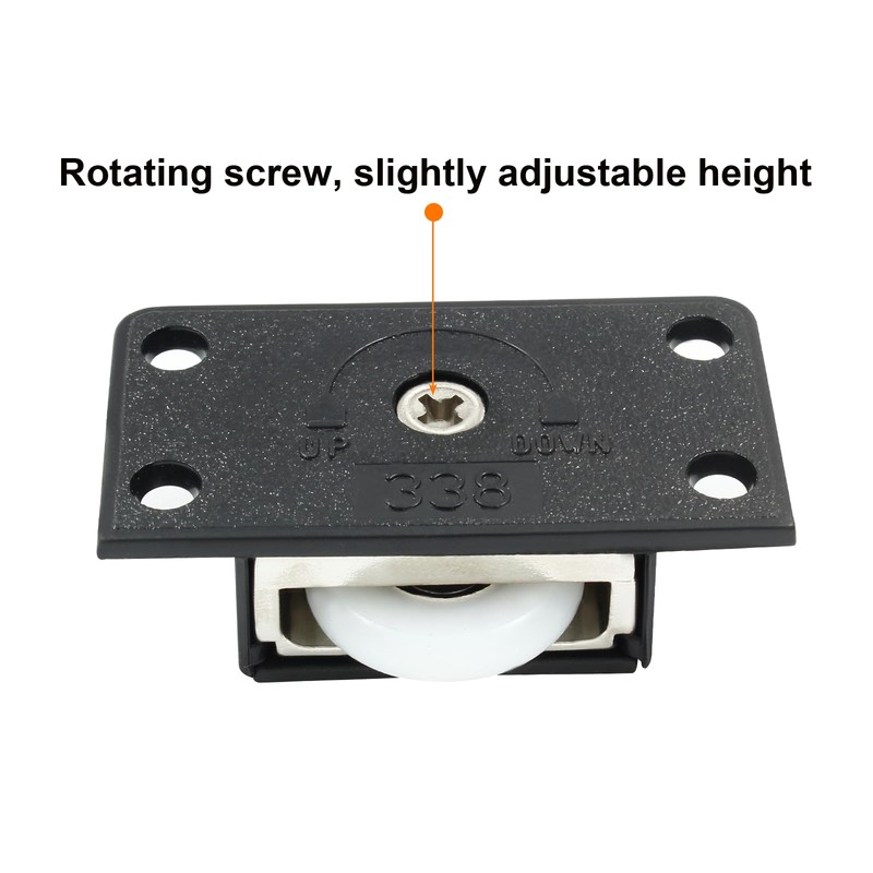 Litoexpe 2 Pair Sliding Cabinet Door Hardware, ABS Single Wheel