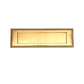 Infinity Decor 10” Solid Brass Georgian Rope Design Sprung Letter Plate Ideal for Front Doors (Polished Brass)