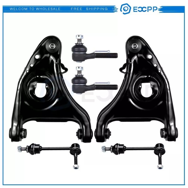 ECCPP Front Lower Control Arms Tie Rods Sway Bar Kit