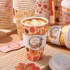 72 Set Fall Disposable Coffee Cups with Lids and Sleeves