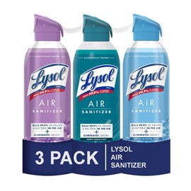 Lysol Air Sanitizer Spray, For Air Sanitization and Odor Elimination, Simple Fresh, Lavender, Cotton Blossom 10 Fl. Oz (Pack of 3)