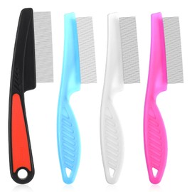 4 Pcs Dandruff Comb Psoriasis Comb Stainless Steel Fine Tooth Comb For Dandruff Metal Lice Comb Professional Fine Tooth Dandruff Comb Remover Grooming Tool For Kid Adult Blue Black White Pink