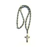 Handmade Hematite Stone Christian Orthodox Komboskoini, Prayer Rope with the Crucifix