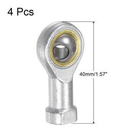 sourcing map 4pcs PHSA6 Female Rod End Bearing M6 Bore and M6x1.0 Left Hand Thread, Self-Lubricating Joint Rod Ends, Includes Jam Nuts