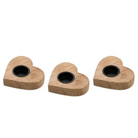 Tea Light Holder Set of 3 12 x 11 cm Mango Wood