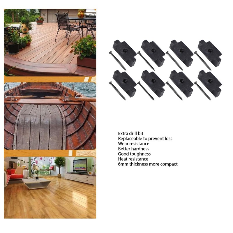 100pcs Hidden Decking Fasteners Robust for Wood Deck Frames, Grooved