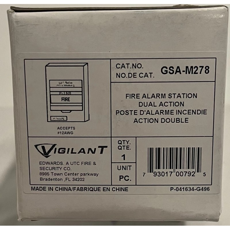 Vigilant GSA - M278 Double Action Fire Alarm Manual Pull
