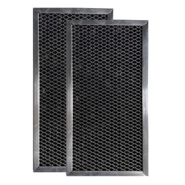 2-Pack Air Filter Factory Replacement for GE WB2X9883, JX81A, CF2888 Behind Vent Microwave Charcoal Carbon Filters Size 6.125 x 11.125 Inches