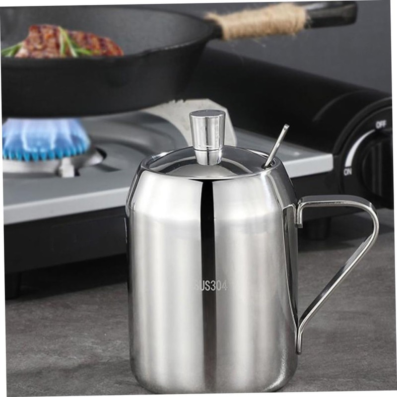 Mobestech Stainless Steel Oil Jars for Kitchen Ml Seasoning Bottle