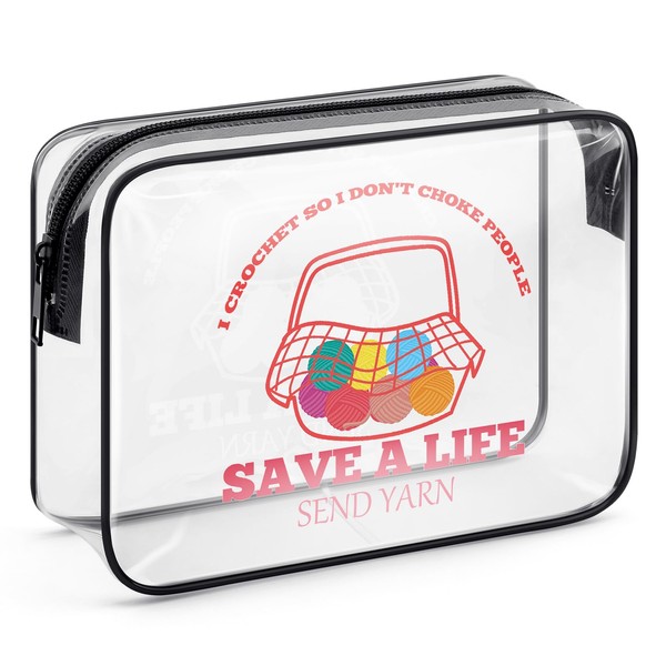 Funny Crochet Knitting Lover Gift for Girls Makeup Bag Knitter