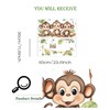 Cute Little Monkey Swinging Wall Stickers, sacinora Cartoon Animal Wall