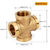 Brass Cross Pipe Fitting, 3/4 Female Threaded 4 Way Coupling
