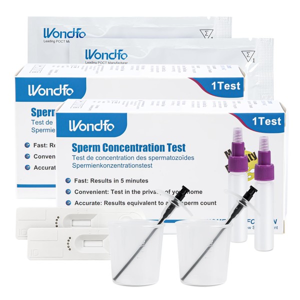 Wondfo Male Fertility Test Kit, 2 Tests, Sperm Count Testing,