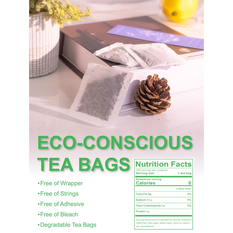 TeeLux Decaf Green Tea Bags, Pure Decaffeinated Green Tea, Super