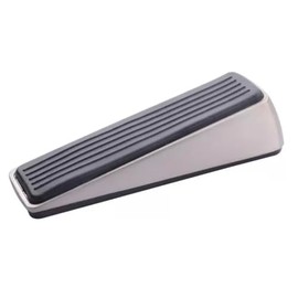 Aretro Heavy Duty Anti Slip Door Wedge Stop Satin Nickel Stainless Steel Effect Rubber Stopper Doors Floors Security Stop Slamming Doors