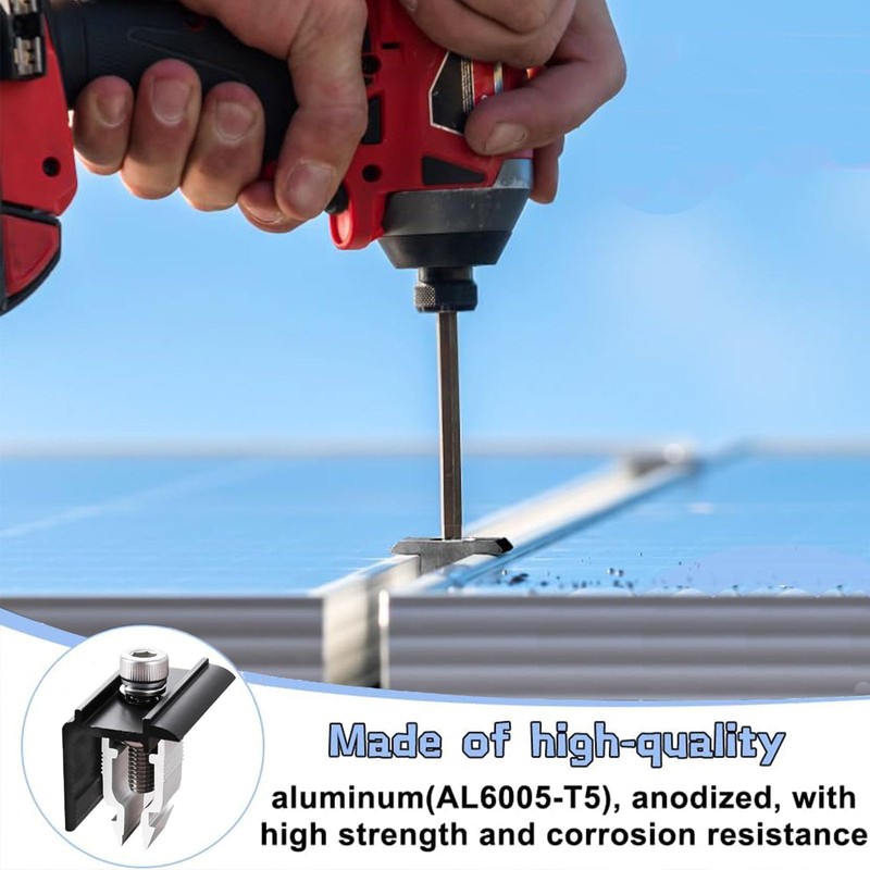 4 Piece End Clamp Bracket Balcony Power Station 30 mm