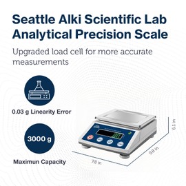Seattle Alki Scientific Lab Scale | 3000 g x 0.01 g | USA Company | High-Precision Balance for Labs