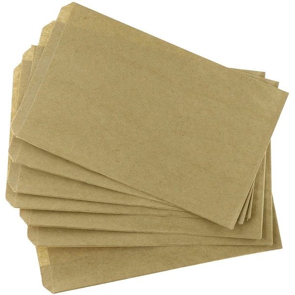 50 Bags Flat Plain Paper or Patterned Bags for candy, cookies, merchandise, pens, Party favors, Gift bags (4" x 6", Plain Kraft)