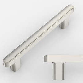 Amerdeco 10 Pack Brushed Satin Nickel Cabinet Pulls 3.75 Inch(96mm) Hole Center Drawer Pulls Cabinet Hardware Kitchen Cabinet Handles for Bathroom Dresser Pulls ZH0065